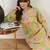 Women Floral Printed Regular Sequinned Pure Cotton Kurta with Trousers