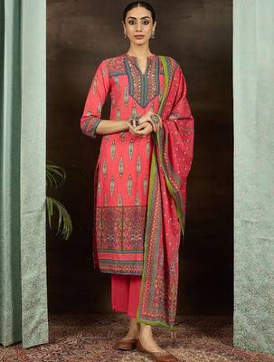 Women Ethnic Motifs Printed Regular Pure Cotton Kurta with Trousers & With Dupatta 5