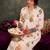 Women Floral Printed Pleated Thread Work Pure Cotton Kurta with Trousers