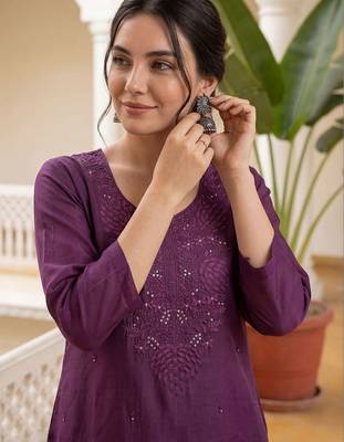 Women Ethnic Motifs Embroidered Regular Sequinned Kurta with Trousers & With Dupatta 2
