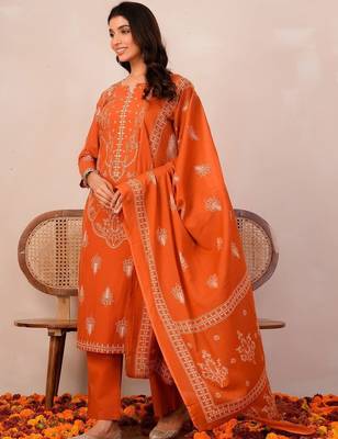 Women Ethnic Motifs Printed Regular Pure Cotton Kurta with Trousers & With Dupatta 5