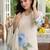 Women Floral Printed Regular Thread Work Linen Kurta with Trousers & With Dupatta