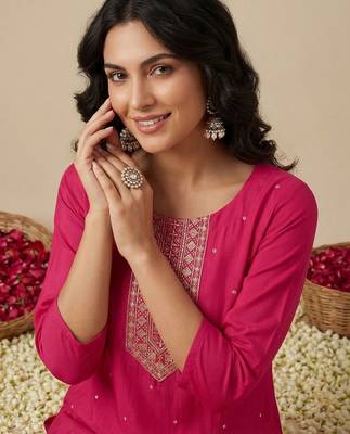 Women Ethnic Motifs Embroidered Regular Sequinned Kurta with Trousers & With Dupatta 2