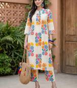 Women Floral Printed Regular Pure Cotton Kurta with Trousers