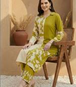 Women Ethnic Motifs Printed Regular Thread Work Kurta with Palazzos