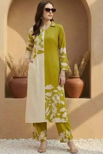 Women Ethnic Motifs Printed Regular Thread Work Kurta with Palazzos