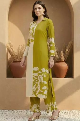 Women Ethnic Motifs Printed Regular Thread Work Kurta with Palazzos