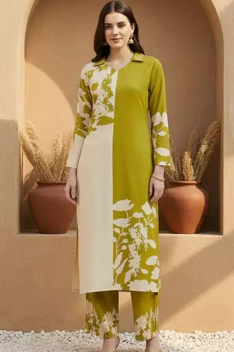 Women Ethnic Motifs Printed Regular Thread Work Kurta with Palazzos