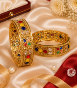 Navrang Stone Filigree Openable Bangles