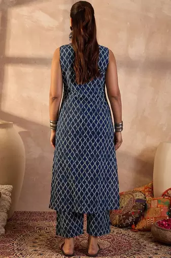 Women Printed Regular Pure Cotton Kurta with Palazzos