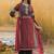 Red Printed Straight Kurta Trousers Dupatta Set Kurta Sets