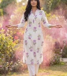Women Floral Printed Regular Pure Cotton Kurta with Trousers
