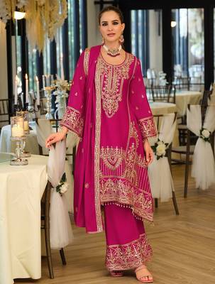 Women Ethnic Motifs Embroidered Regular Mirror Work Kurta with Palazzos & With Dupatta 1