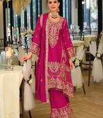 Women Ethnic Motifs Embroidered Regular Mirror Work Kurta with Palazzos & With Dupatta