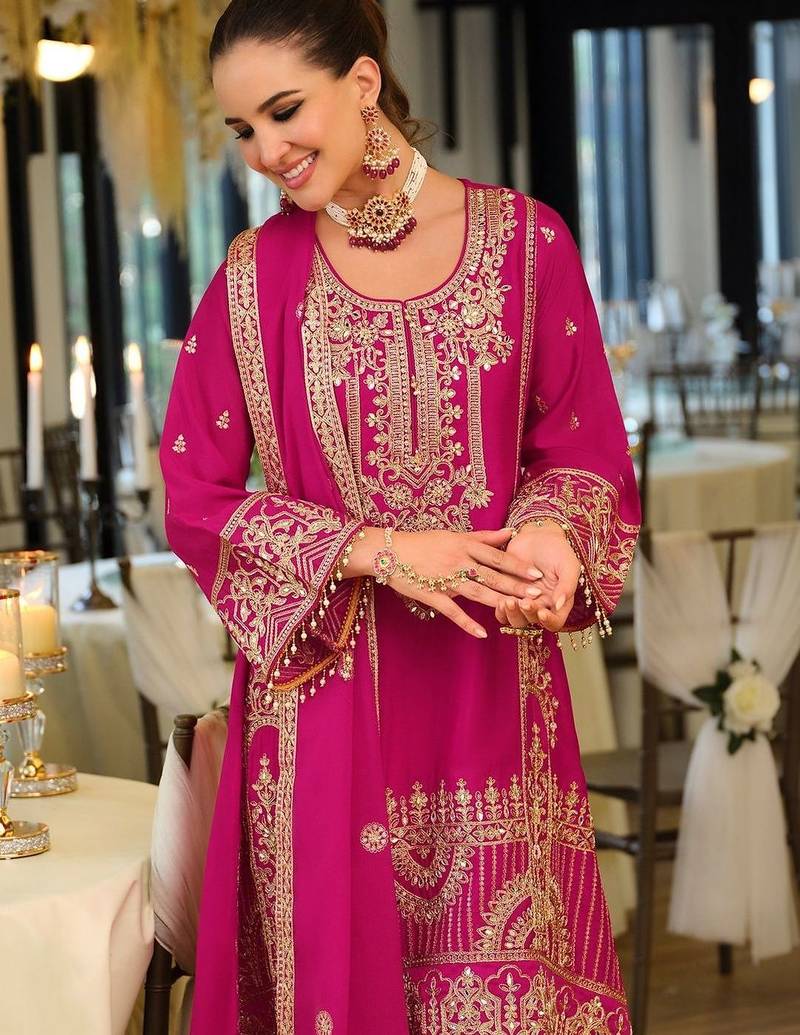 Women Ethnic Motifs Embroidered Regular Mirror Work Kurta with Palazzos & With Dupatta