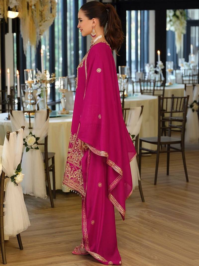 Women Ethnic Motifs Embroidered Regular Mirror Work Kurta with Palazzos & With Dupatta