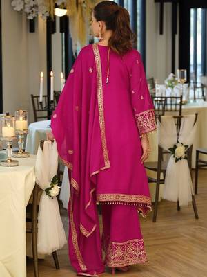 Women Ethnic Motifs Embroidered Regular Mirror Work Kurta with Palazzos & With Dupatta 7