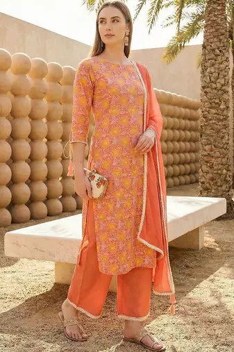 Women Paisley Printed Regular Kurta with Trousers & With Dupatta