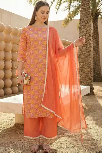 Women Paisley Printed Regular Kurta with Trousers & With Dupatta