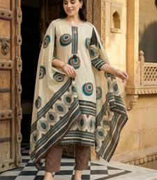 Women Printed Regular Pure Cotton Kurta with Trousers & With Dupatta
