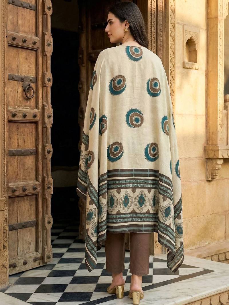 Women Printed Regular Pure Cotton Kurta with Trousers & With Dupatta