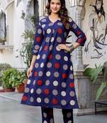 Women Printed Regular Pure Cotton Kurta with Trousers