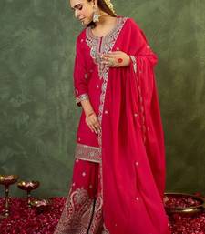 Women Ethnic Motifs Embroidered Regular Kurta with Sharara & With Dupatta