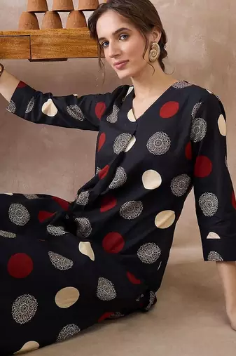 Women Printed Regular Pure Cotton Kurta with Trousers