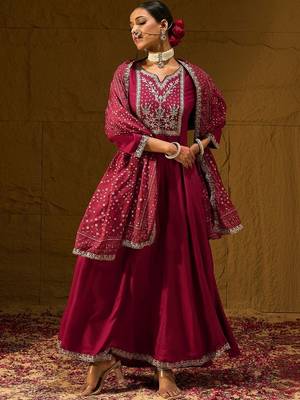 Women Ethnic Motifs Embroidered Panelled Thread Work Kurta with Trousers & With Dupatta 6