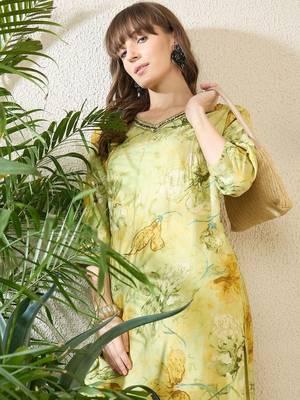 Floral Printed Thread Work Pure Cotton Kurta With Palazzos 3