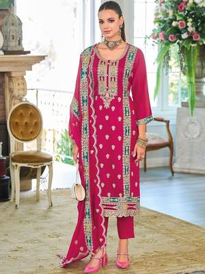 Women Ethnic Motifs Embroidered Kurta with Trousers & Dupatta 1