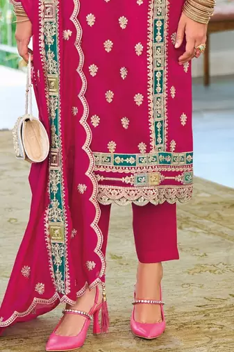 Women Ethnic Motifs Embroidered Kurta with Trousers & Dupatta
