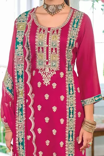 Women Ethnic Motifs Embroidered Kurta with Trousers & Dupatta