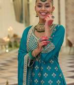 Women Ethnic Motifs Embroidered Kurta with Sharara & Dupatta