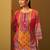 Ethnic Motifs Printed Thread Work Straight Kurta With Trousers & Dupatta