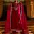 Floral Yoke Design Sequinned Velvet Straight Kurta With Trousers & Dupatta