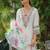 Floral Yoke Design Square Neck Thread Work A-Line Kurta With Trousers & Dupatta