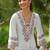 Floral Yoke Design Square Neck Thread Work A-Line Kurta With Trousers & Dupatta