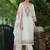 Floral Yoke Design Square Neck Thread Work A-Line Kurta With Trousers & Dupatta