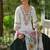 Floral Yoke Design Square Neck Thread Work A-Line Kurta With Trousers & Dupatta