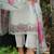 Floral Yoke Design Square Neck Thread Work A-Line Kurta With Trousers & Dupatta