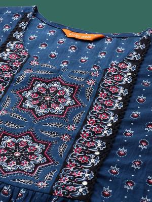 Women Ethnic Motif Printed Pure Cotton A-Line Kurta Set 2