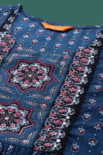 Women Ethnic Motif Printed Pure Cotton A-Line Kurta Set