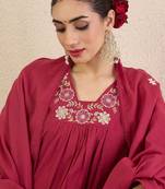 Women Regular Sequinned Pure Cotton Kurta with Trousers & Dupatta