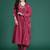 Floral Pleated Sequinned Pure Cotton Kurta with Trousers & With Dupatta