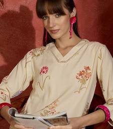 Floral Printed V-Neck Straight Kurta with Dhoti Pants