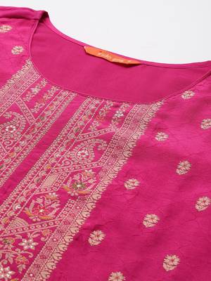 Women Ethnic Motifs Woven Design Kurta with Trousers & With Dupatta 2