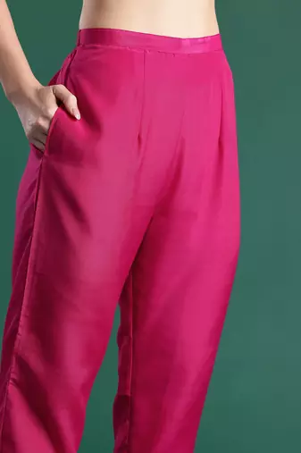 Women Ethnic Motifs Woven Design Kurta with Trousers & With Dupatta