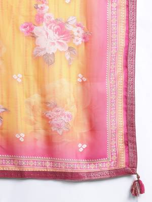 Women Ethnic Motifs Woven Design Kurta with Trousers & With Dupatta 4