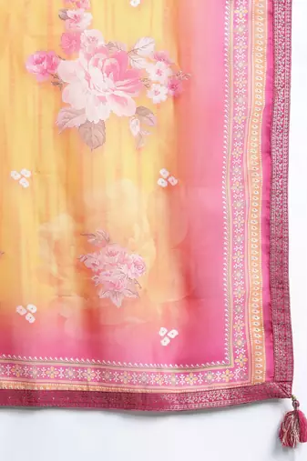 Women Ethnic Motifs Woven Design Kurta with Trousers & With Dupatta